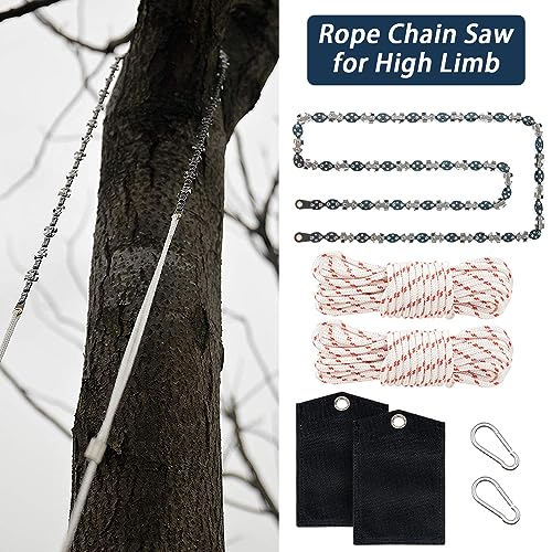 image for ZSGrowth 53 Inch High Reach Tree Limb Hand Rope Saw, 68 Sharp Teeth Bl