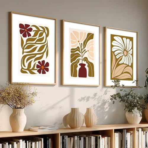 Image of kotart Boho Art Home Decoration Painting | Paintings With Frame For Living Room Bed Room Hotel Wall Decor Digital Reprint Set of 3 (19X25 inch)