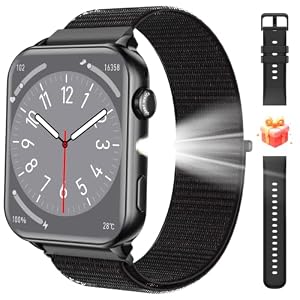 Smartwatch Uomo Donna , Orologio Smartwatch con Torcia,Notif...