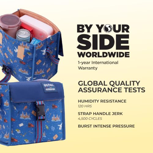 Image of Harry Potter x American Tourister All Over Print Tiffin Bag | 7L Lunch Bag for Kids | Wizarding Food Carry Bag | Teal | 1 Year Global Warranty