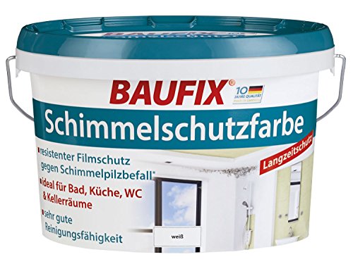 Preisvergleich Produktbild Baufix Schimmelschutzfarbe Weiß Seidenmatt 2,5 Liter