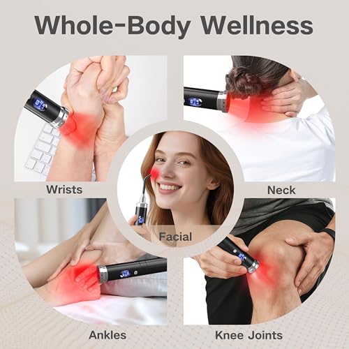 kaltagled Red Light Therapy Device - Cold Sore Treatment Near Infrared Light Therapy Wand for Body Joints & Muscles Wellness Support Pain Relief 2 in 1 Design with LCD Display