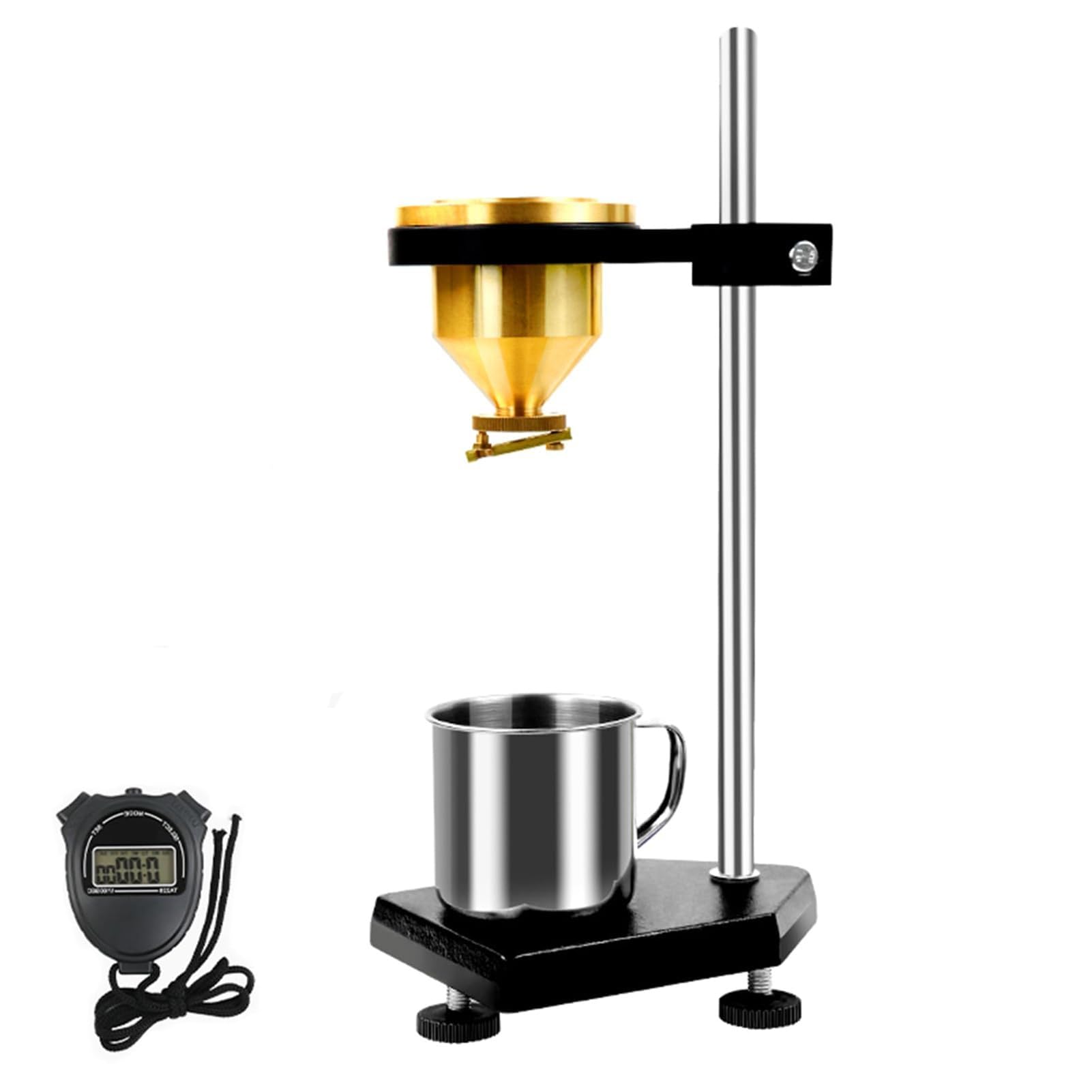Vaso medidor de viscosidad con soporte ajustable y cronómetro para pruebas de pintura y revestimiento