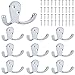 Kleiderhaken Garderobenhaken 10 Stück Vintage Doppelhaken Kleiderhaken mit 40 Schrauben, Haken Wand Metall Huthaken Mantelhaken, Gartenhaken Dekorativen Haken für Badezimmer Küche (Silver)