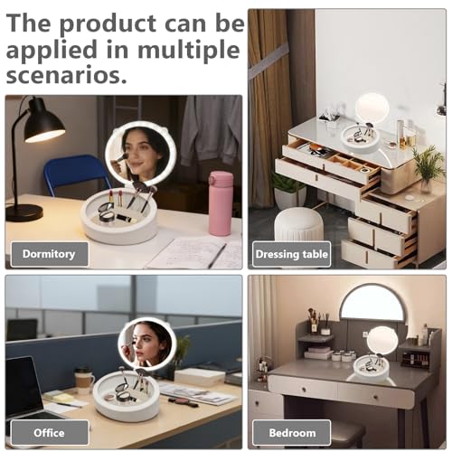 Espejo Ovalado con Luz LED y Almacenamiento USB Recargable miniatura 5