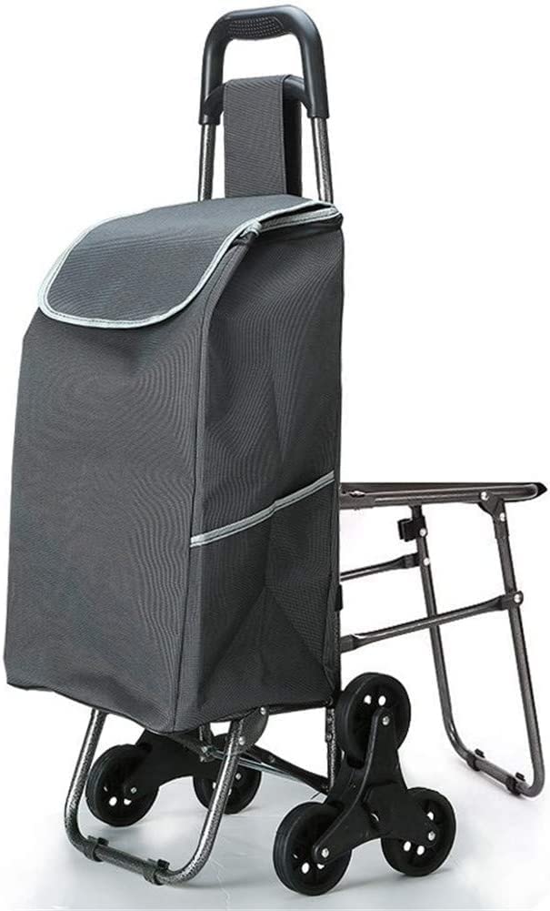 BUCKETLIST® Folding Shopping Cart with Seat Cloth Bag