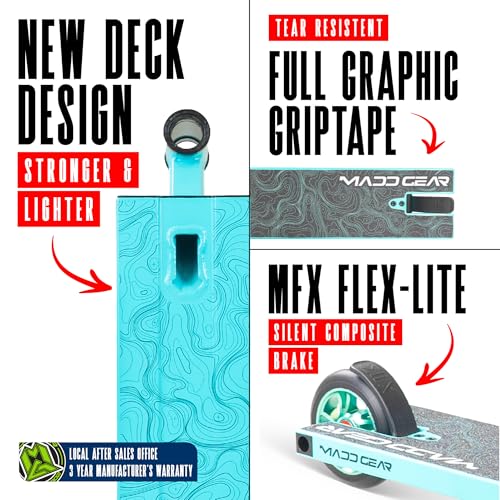 Image of Pro Stunt Scooter for Kids and Teens Ages 8-12 - Lightweight Durable Trick Scooter for Skatepark and Street - Easy Assembly - Madd Gear MG4