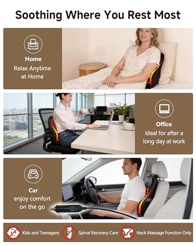 Image of Back Massager With Heat, Pain Relief For Deep Tissue,3D Lower Back Massager | Electric Up&Down Kneading Massage Pillow For Back, Neck, Shoulder, Leg,Birthday Christmas For Women Men Gifts,Home Office Use