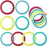 Seenelling 12 Pack Flying Ring 11 Inch Flying Disc Bulk for Backyard Beach Outdoor Soft Sport Discs for Beach Pool Backyard Camping Activities Sport Playing Toss Game Gift(Cyan,Blue,Yellow,Red)