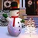 Sunlit 6ft Kaleidoscope Lightshow Colorful Lights Airblown Snowman Christmas Inflatable Lighted Yard Decoration with Blower and Adaptor for Indoor Porch Outdoor