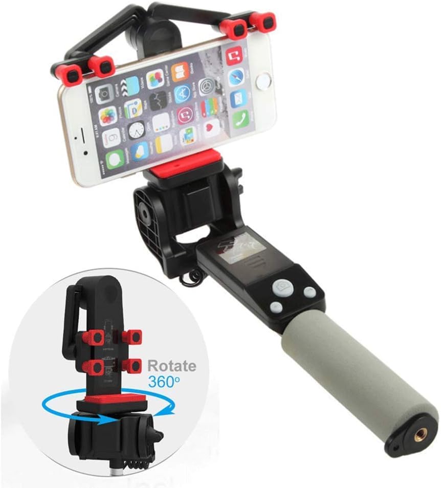 360° Rotating Bluetooth RC Selfie Stick, Wireless Panoramic Auto-Rotation Selfie Stick, Detachable Bluetooth Remote Control Retractable Universal Mobile Phone (Black)