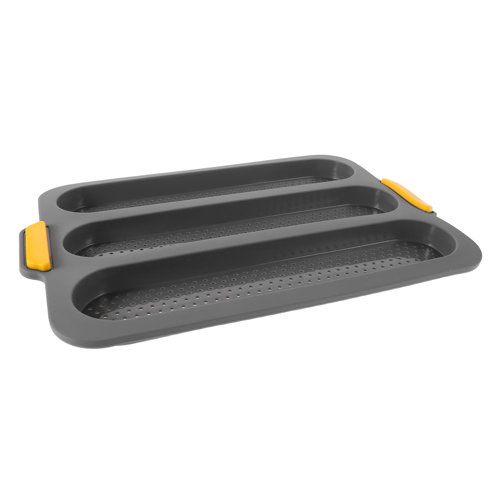 Cabilock Non Stick Baking Tray for Homemade Baguettes Hot Dog Buns Sub Food Grade Silicone Flexible Design for Effortless Cleaning Enhanced Air Circulation