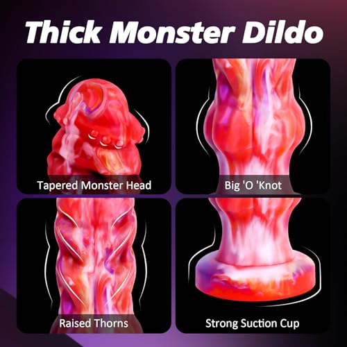 Sex Toys Dildo Monster Fantasy Dragon Dildo, 9.1 Inch Realistic Thick Huge Knot Dildo with Strong Suction Cup for G Spot Vaginal Anal Stimulation, Adult Toys for Women Men Gay Lesbian Strapon Play - Image 5