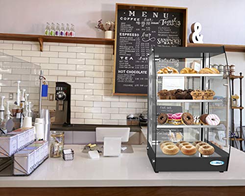 Image of KoolMore DC-3CB Bakery Display Case, 2.7 Cu. Ft - 3 Shelves, Black & Clear