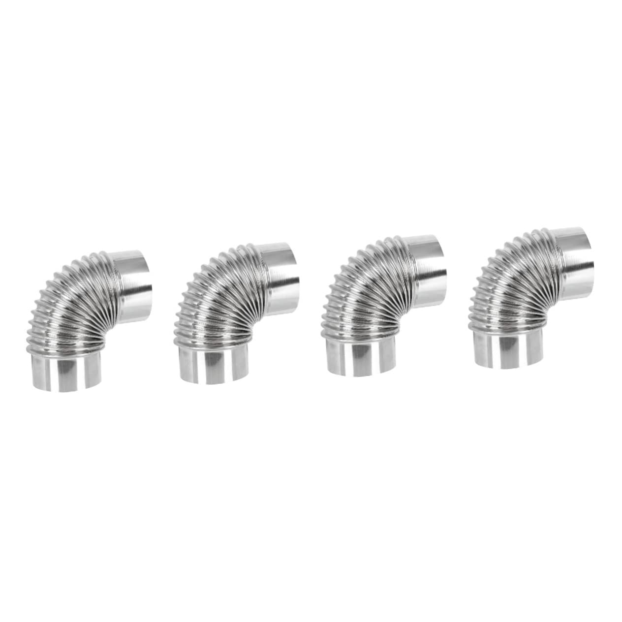 Tubo de Chimenea de Acero, Conducto de ventilación for Chimenea de 90 Grados, 4 Unidades, Manguera Flexible, Codo de ventilación for Chimenea de leña(18X8CMx4pcs)