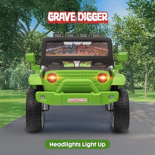 Image of Monster Jam - 12V Kids Ride On with Rechargeable Battery, LED Headlights, Press-Button Start, Durable Wheels, Forward & Reverse Drive, Contoured Seat