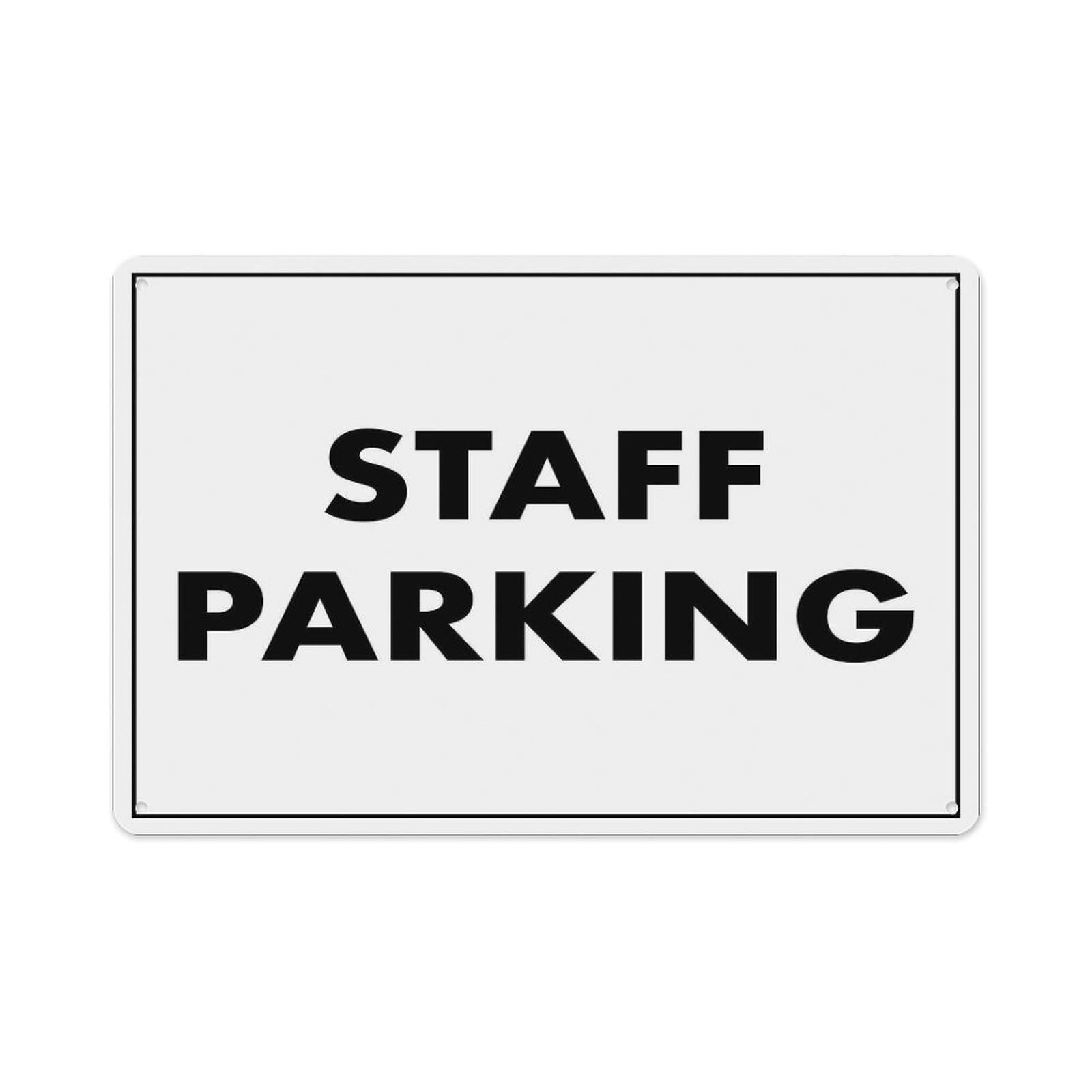 peiyeety Staff Parking Sign Aluminum Tin Warning Signs For Home Outdoor Garden 8X12 Inches