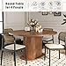 PatioPerk 39.37''-55.12'' Round Extendable Dining Table for 4-8, Expandable Wood Kitchen Table with Leaf, Space-Saving Round to Oval Pedestal Table for Small Spaces, Walnut Finish
