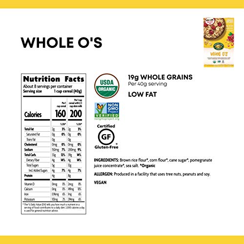 Nature's Path Organic Gluten Free Whole O's Cereal, 11.5 Oz. (Pack of 6), Non-GMO, 19g Whole Grains, Low Fat - Thumbnail 2