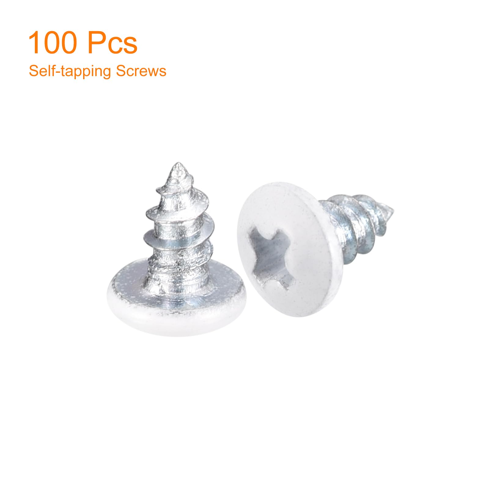 Vis Autotaraudeuses ST4x16mm Blanc – Lot De 25 Pièces Pour Travaux Sur Bois, Tête Phillips, Marque Uxcell
