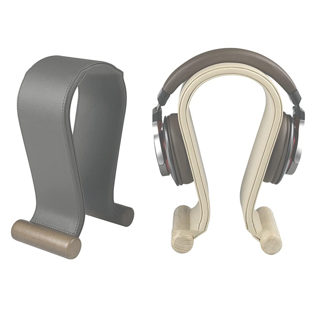 Supporto per cuffie con custodia in pelle per display cuffie grigio Supporto per cuffie Supporto da scrivania per scrivania