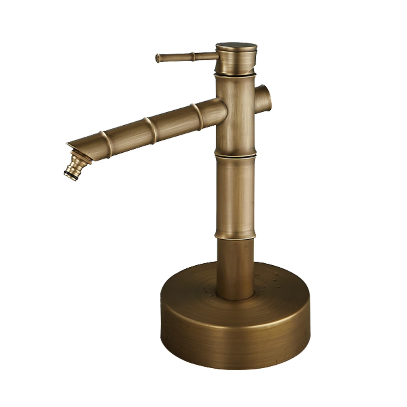 Colonne d'eau de jardin d'une élégance rare en bambou et cuivre antique