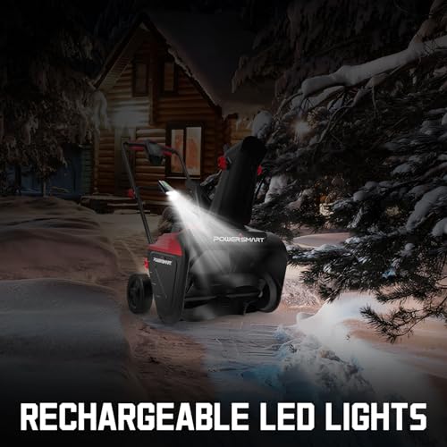 PowerSmart Electric Snow Blower - 21 in. Corded Snow Blower with 15-Amp Motor and LED Light