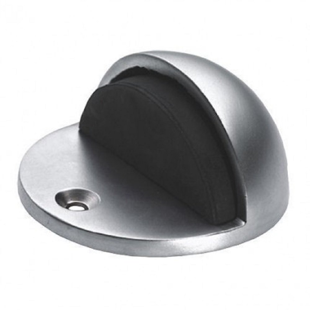 Carlisle Brass Satin Chrome Solid Oval Floor Mounted Half Moon Door Stop (Satin Chrome)