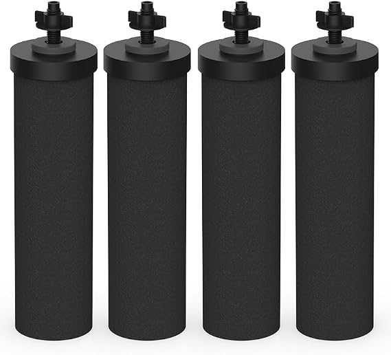 Lifefilter Replacement for BB9-2 Black Purification Water Filter, Compatible with Berkey BB9-2 Black Filters and Berkey Gravity Water Filter System, 4 Pack