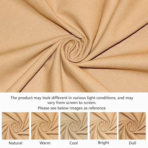 Image of R home 100% Cotton Solid Table Cover | 200 GSM Thick Fabric, Anti-Skid | Machine Washable & Reusable | Ideal for Dining Table & Centre Table, Easy Maintenance (Latte, 56 x 56 Inch)