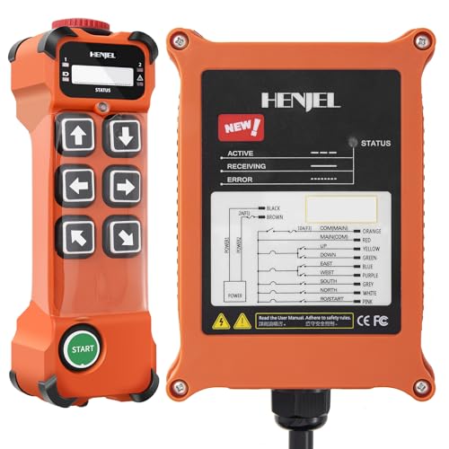 Mando a distancia inalámbrico para grúa industrial de 6 botones 24V 48V 220V para polipasto eléctrico de cadena Puente grúa móvil Camión volquete Transmisor y receptor 24-264V