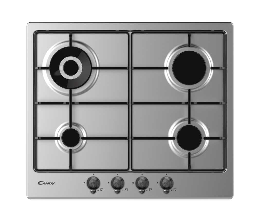 Cocina de gas, nº 4 fuegos, ancho 60 cm, color inoxidable