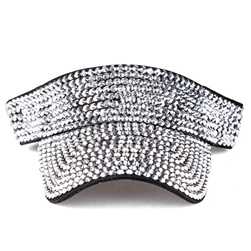 Image of Gudessly Shiny Rhinestones Sport Sun Visor Adjustable Summer Cap Visor Caps for Women Men
