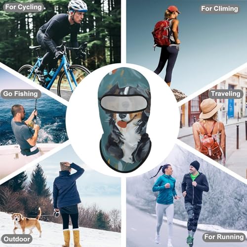 Balaclava para perro, mascarilla facial para hombre y mujer con protección solar, transpirable, máscara completa para cabeza para senderismo, ciclismo, running y conducción miniatura 6