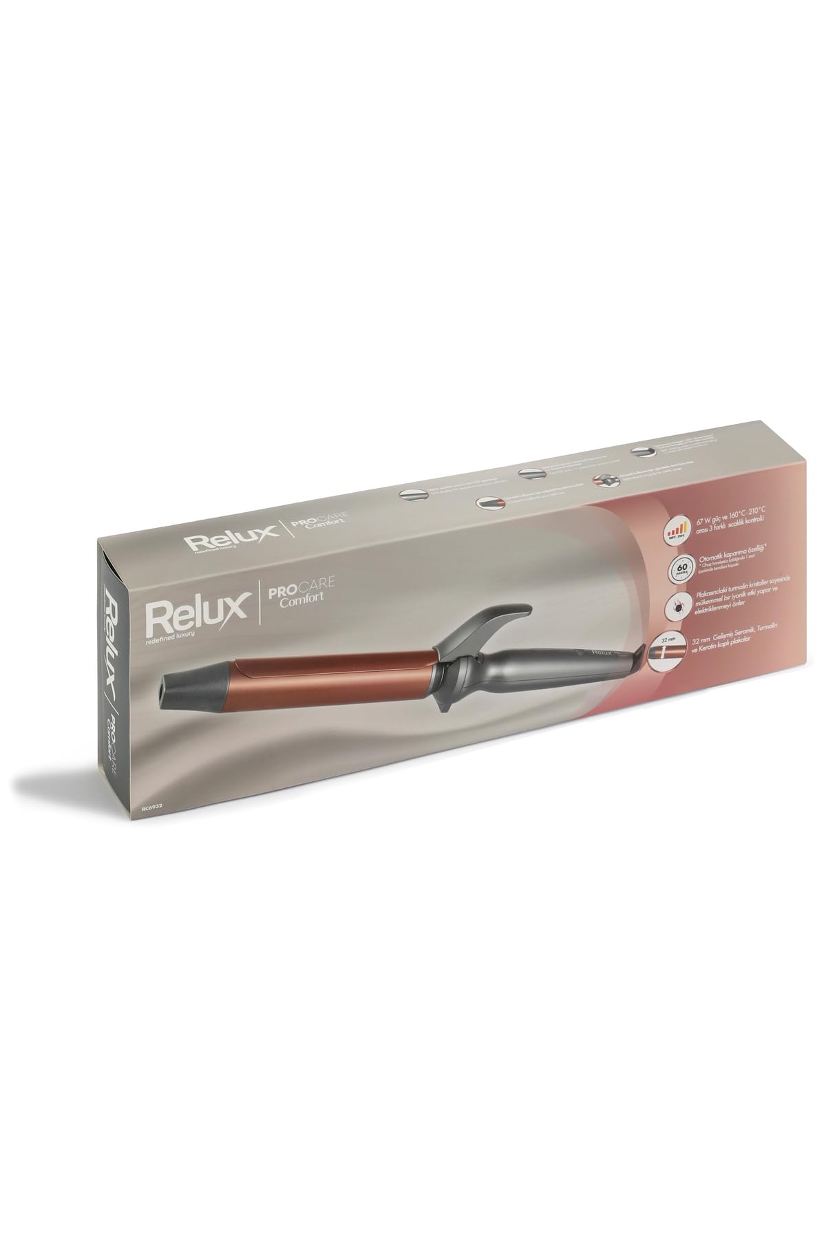 Relux RC6932 ProCare Comfort 32 mm 210°C İyonik Keratin Korumalı Saç Maşası