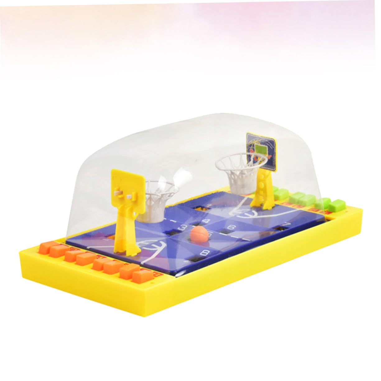 Terrain de Basket Interactif de Table à Deux Joueurs en Plastique Jaune