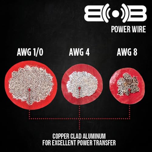 Image of Belva True 1 /0 Gauge AWG Premium CCA Dual Amplifier Wiring Kit Without RCA Cable - BPK0D RED