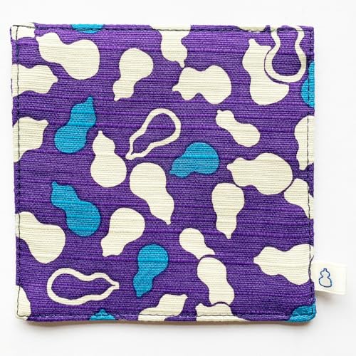 京佑 日本製 京都 コースター 約10×10cm 布 おしゃれ 吸水 綿 洗える 和風 瓢箪 紫