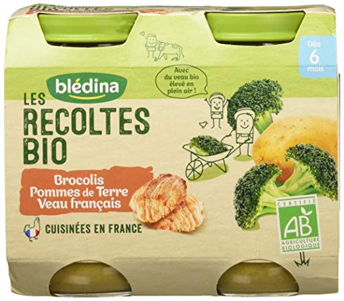 Plat Bébé Dès Brocolis Pommes De Veau Les Récoltes Bio Bledina Les 2 Pots De - vue 2