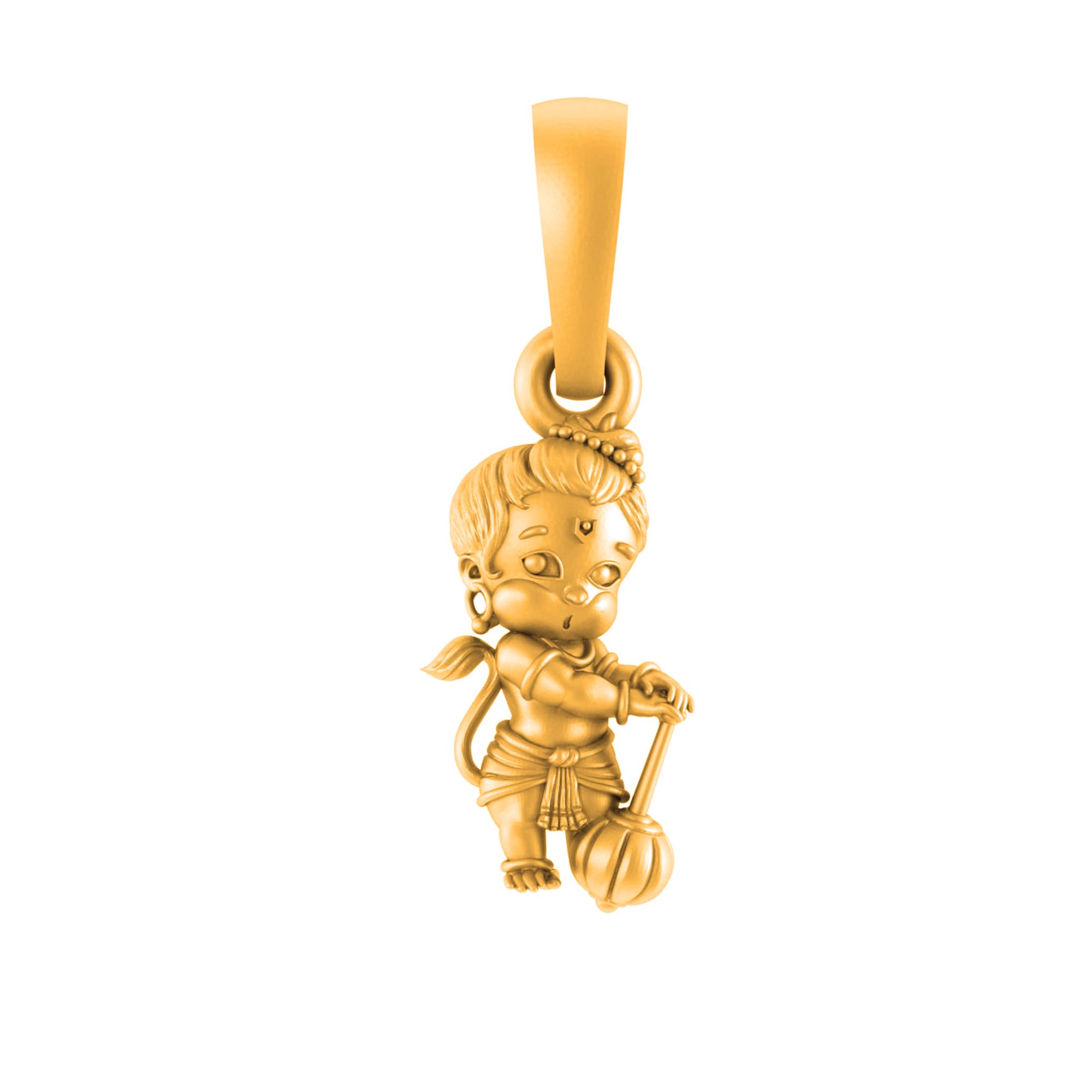 925 Sterling Silver 22k Gold Plated God Hanuman Pendant Lord Bajrang Bali Locket for Men and Women