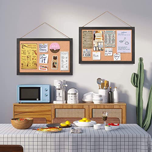 Emfogo 2-Pack Cork Board For Wall With 16X11Bulletin Boards Decorative Picture Framed Display Board Hanging Cork Board Office White Pin Board Vision Board For Room School Office Bedroom 20-Pushpin #TOP3