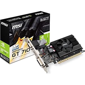 MSI Gaming GeForce GT 710 2GB GDRR3 64-bit HDCP Support DirectX 12 OpenGL 4.5 Single Fan Low Profile Graphics Card (GT 710 2GD3 LP)