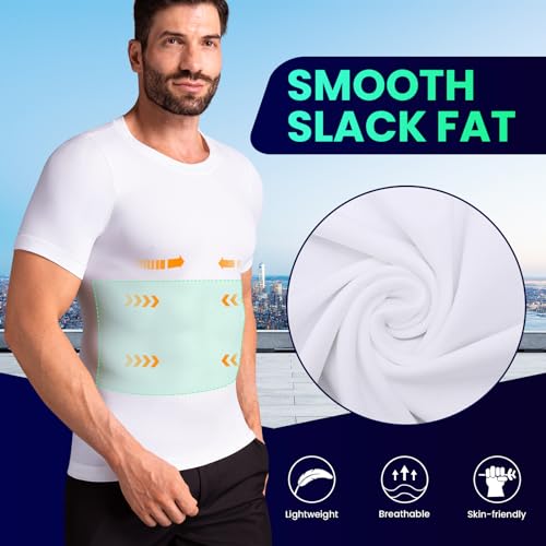 Men's Compression Short Sleeve Shirt Tummy Control Slimming Shapewear Undershirt Workout T-Shirts2