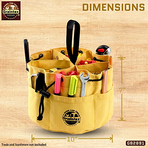 Graintex Gb2891 Grab Bag Yellow Color Rip-Stop Canvas 18 Pockets Drawstring Closure #TOP5