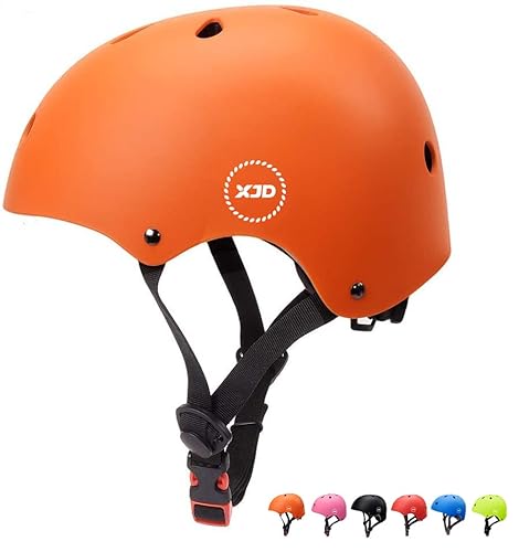 XJD Casco Bici Ideale per Bambini e Adolescenti Caschi MTB Scooter Helmet Ideale per Tutte Le Forme di attività in Bicicletta (arancione, S)