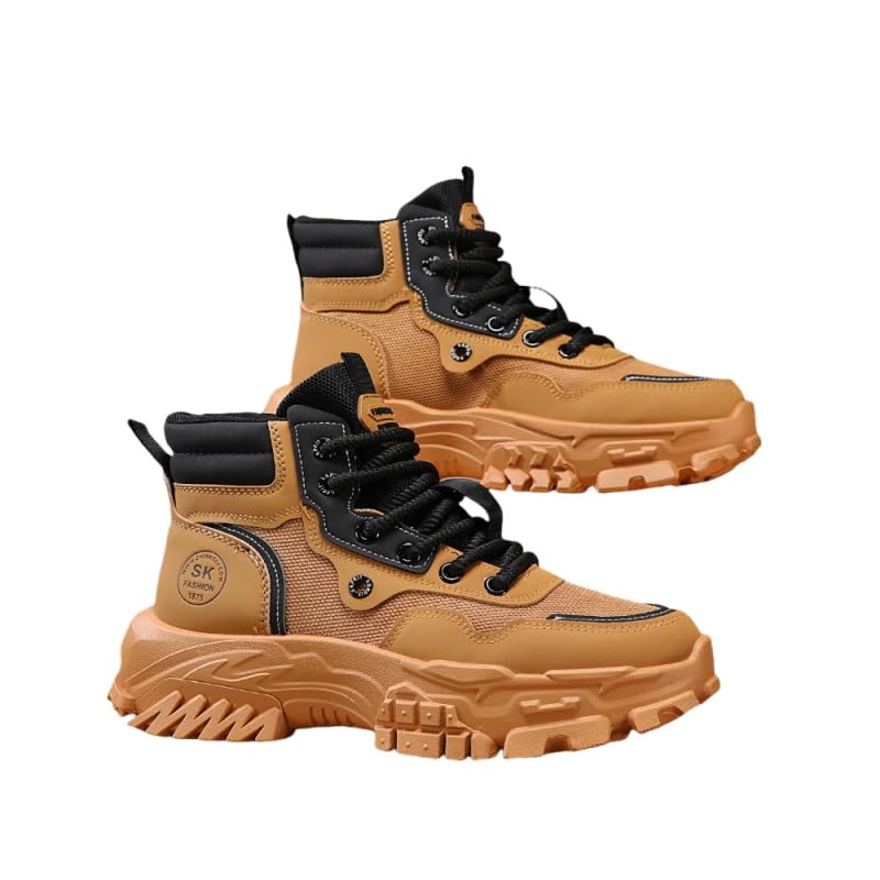 High Top Hiking Boots, Lace Up Durable Sneakers for Outdoor Hiking - Men's Fashion Shoes