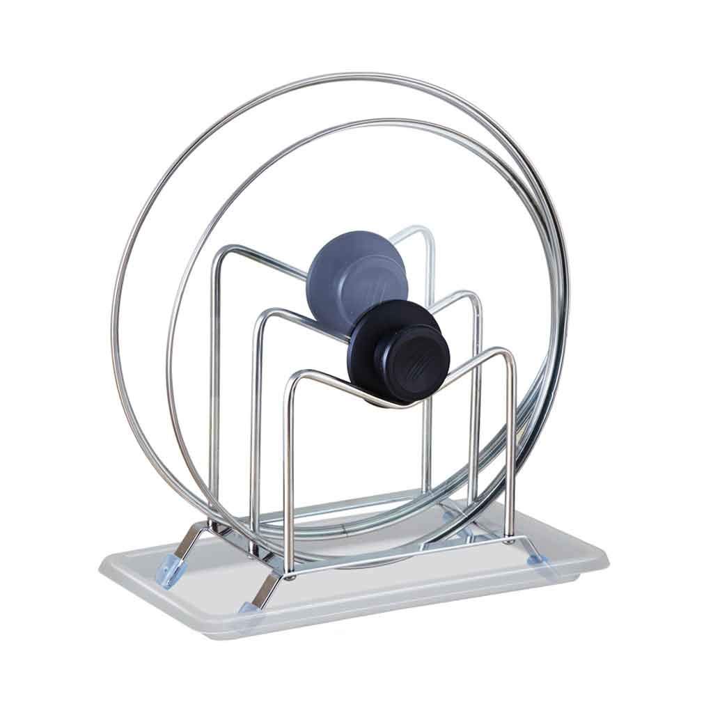 Porta padelle da Cucina Porta Tagliere Coperchio portaoggetti Organizer Stand Tapas Cover Stand Portaoggetti da Cucina in Acciaio Inossidabile