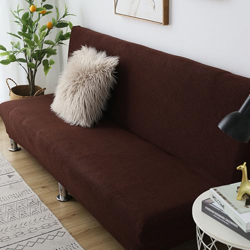 Hixingo Housse de Canapé sans Accoudoirs, Housse Clic Clac Protege Canape, Housse Canapé sans Bras Couleur Unie, Clic Clac 3 Places Convertible Lit...