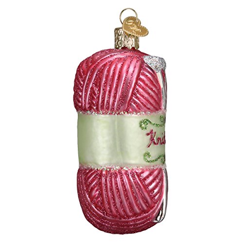 Old World Christmas Hobbies Gifts Glass Blown Ornaments for Christmas Tree Knitting Yarn, Pink, 3.75 Inches - Image 4