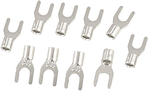 IIVVERR - 10 conectores de horquilla sin aislamiento SMB 2-4M (10 unidades) Conectores de terminales de engarce de horquilla sin aislar, SMB 2-4M